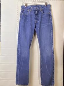 Levi's 501 xx Button Fly Blue Jeans 32x34 Dark Wash Distressed Straight